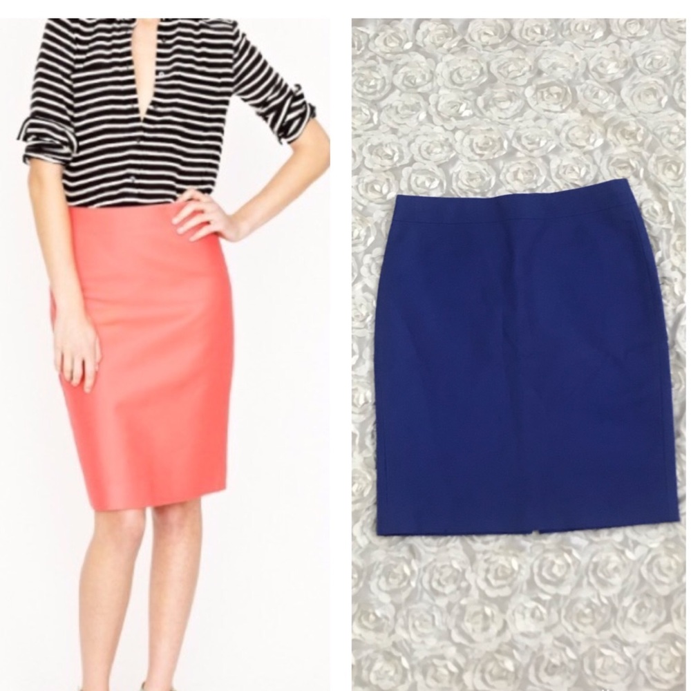 J. Crew Pencil Skirt in Coral and Royal Blue